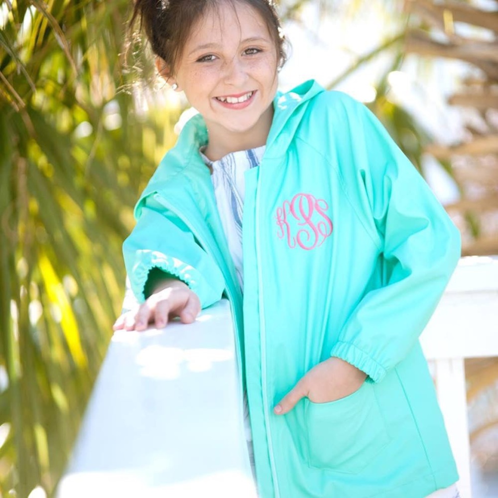 Child rain coat monogrammed